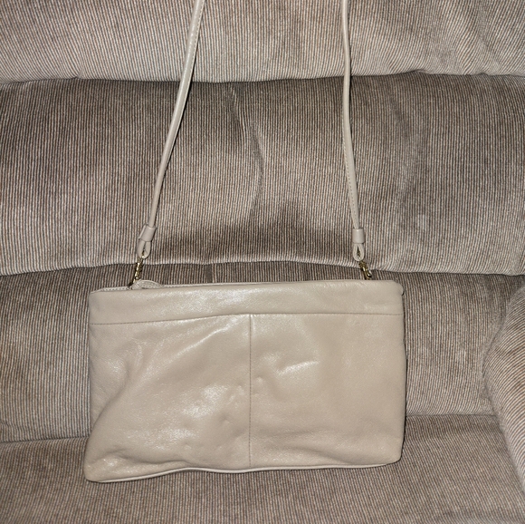 Handbags - Cream Crossbody Bag with Woven Texture